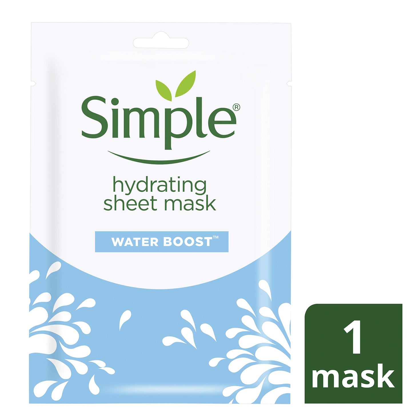 Simple Hydrating 16 days' worth of moisturiser in just 15 minutes Sheet Mask face mask for dry skin 1 pc