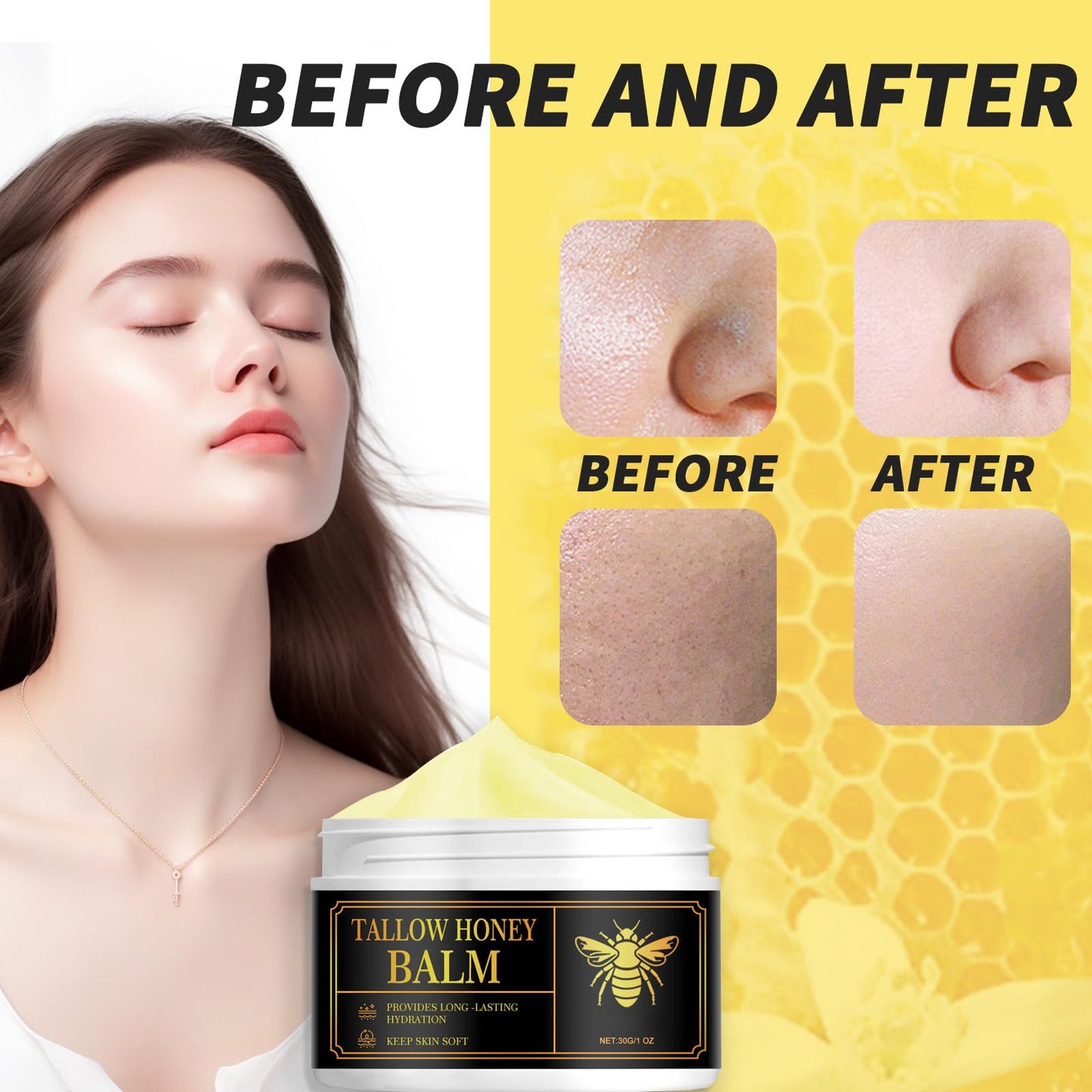 COWANIEE Beef Tallow Skin Care, Tallow Face Cream, Instant Wrinkle Remover Beef Tallow Moisturiser for Face & Body