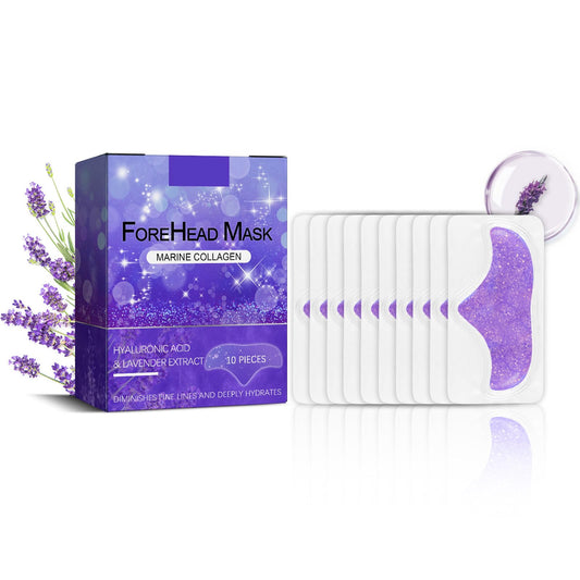 Aicocodida Forehead Wrinkle Patches 10pcs, Lavender Anti-Wrinkle Patches Smooth Fine Lines and Wrinkles with Collagen, Hyaluronic Acid, Pearl Extract(Lavender)