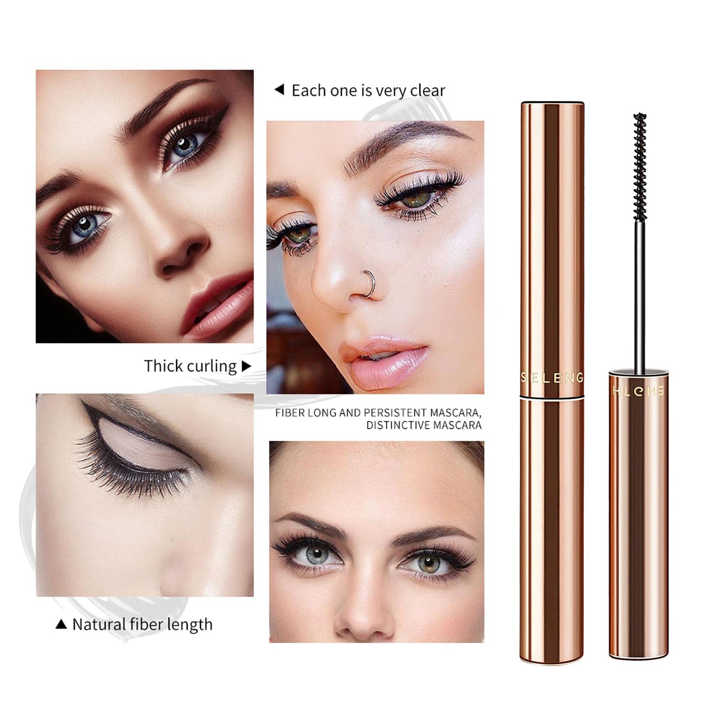 Wormeer Black Mascara for Older Women 60 Plus - Telescopic Mascara Waterproof Specially Designed for Mature Women, Smudge-proof, Ultra-Precise Slim Adjustable Brush to Any Angle, Smudge-proof,No Clumps