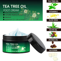 Tea Tree Oil Foot Cream for Cracked Heels & Dry Skin – Intensive Moisturizing Formula, Callus Softens for Hard Skin, Softens Feet & Hands