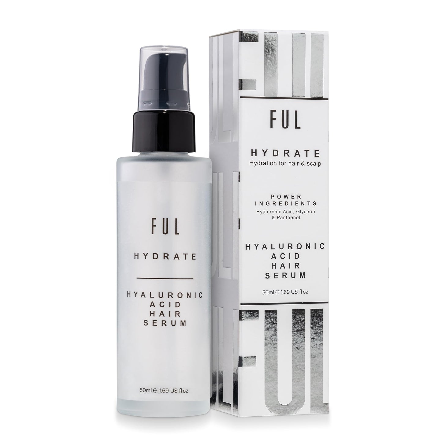 FUL Hyaluronic Acid Hair Serum | Hyaluronic Acid Serum To Tame Frizz, Flyaways and Smooth Hair | Lightweight Leave-In Anti Frizz Hair Serum With Hyaluronic Acid, Panthenol & Glycerine | Made in UK