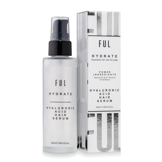 FUL Hyaluronic Acid Hair Serum | Hyaluronic Acid Serum To Tame Frizz, Flyaways and Smooth Hair | Lightweight Leave-In Anti Frizz Hair Serum With Hyaluronic Acid, Panthenol & Glycerine | Made in UK
