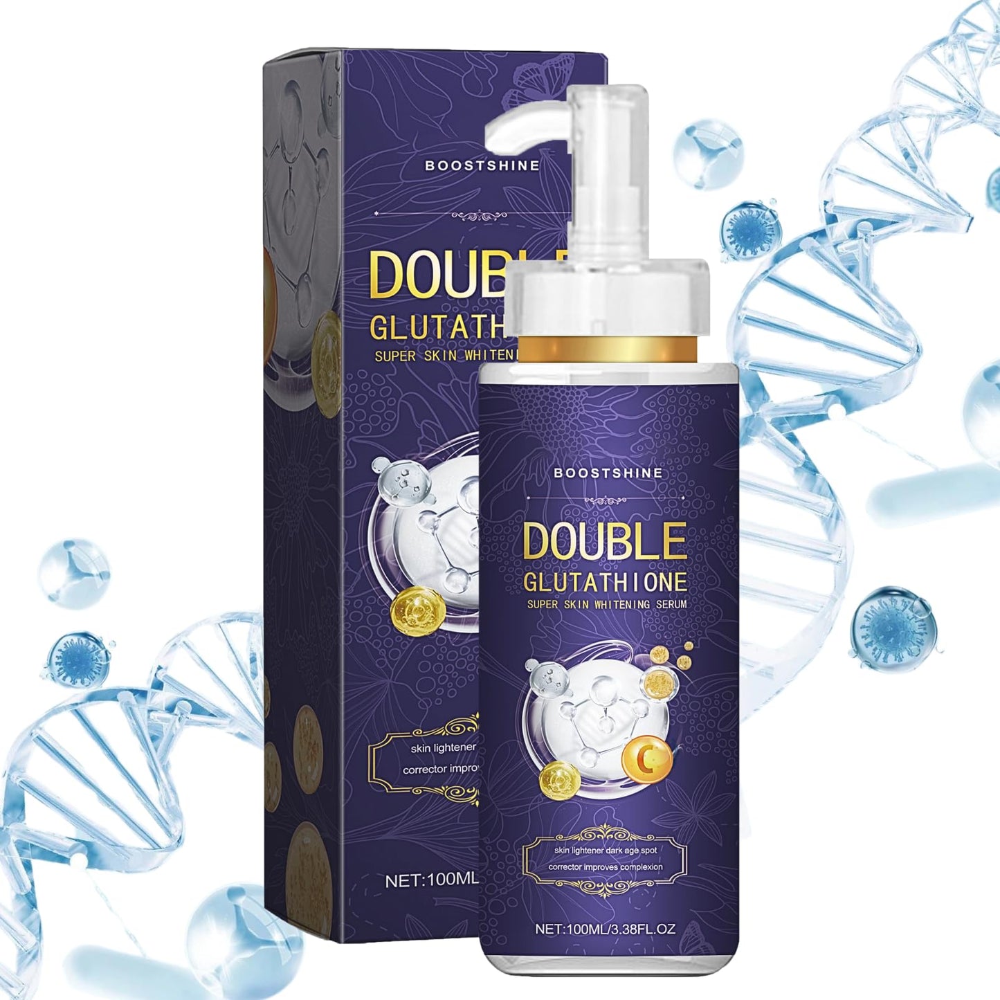 IZBEAUVO Glutathione Serum,Glutathione Skin Brightening Face Serum,Glutathione Serum for Face with KOJIC ACID and Niacinamide,Hydrating serum Reduce Dark Spot & Improve Skin Tone Large-capacity 100 ML