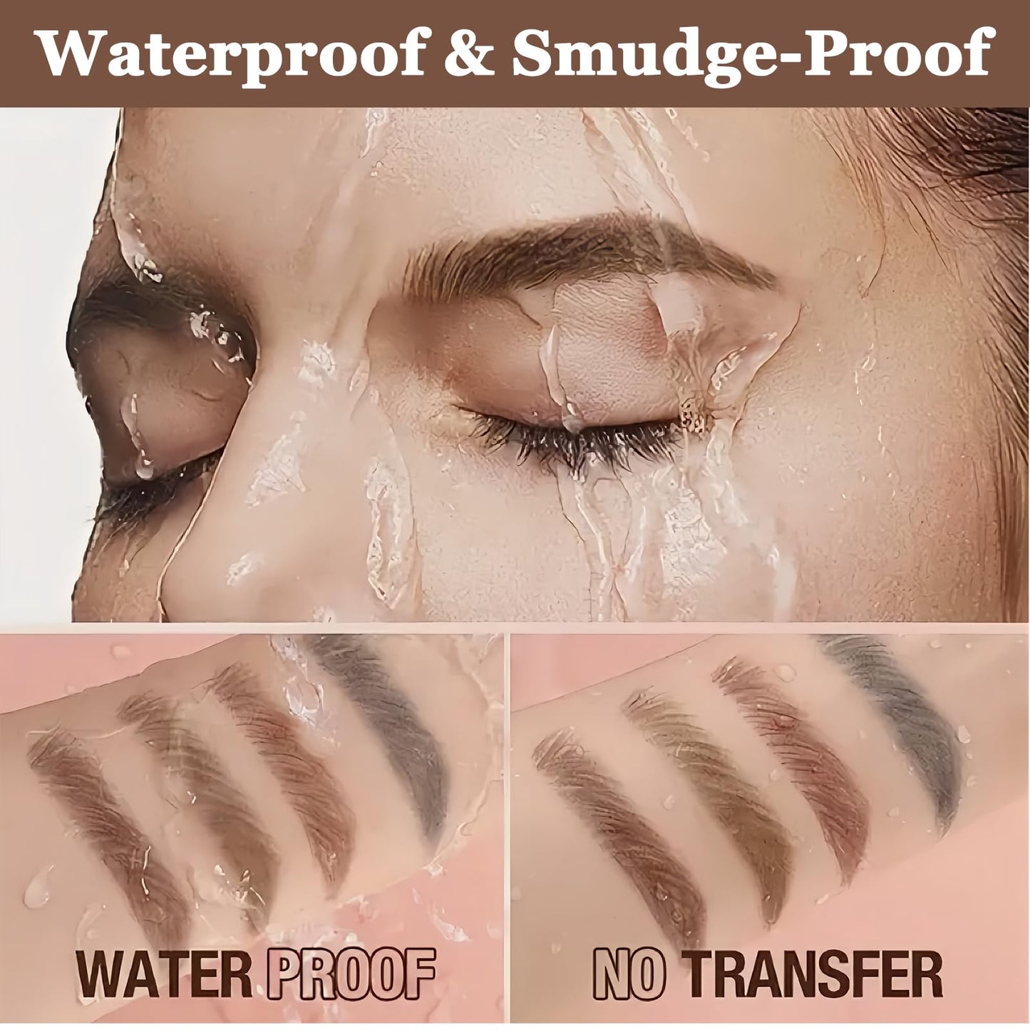HERBINSOLS Eyebrow Stamp - Seal Stamp Eyebrow Powder - Waterproof Brow Stamp Kit - Creates Natural Looking Brows In Just 1 Second - Perfect For Makeup Beginners(Light Brown)