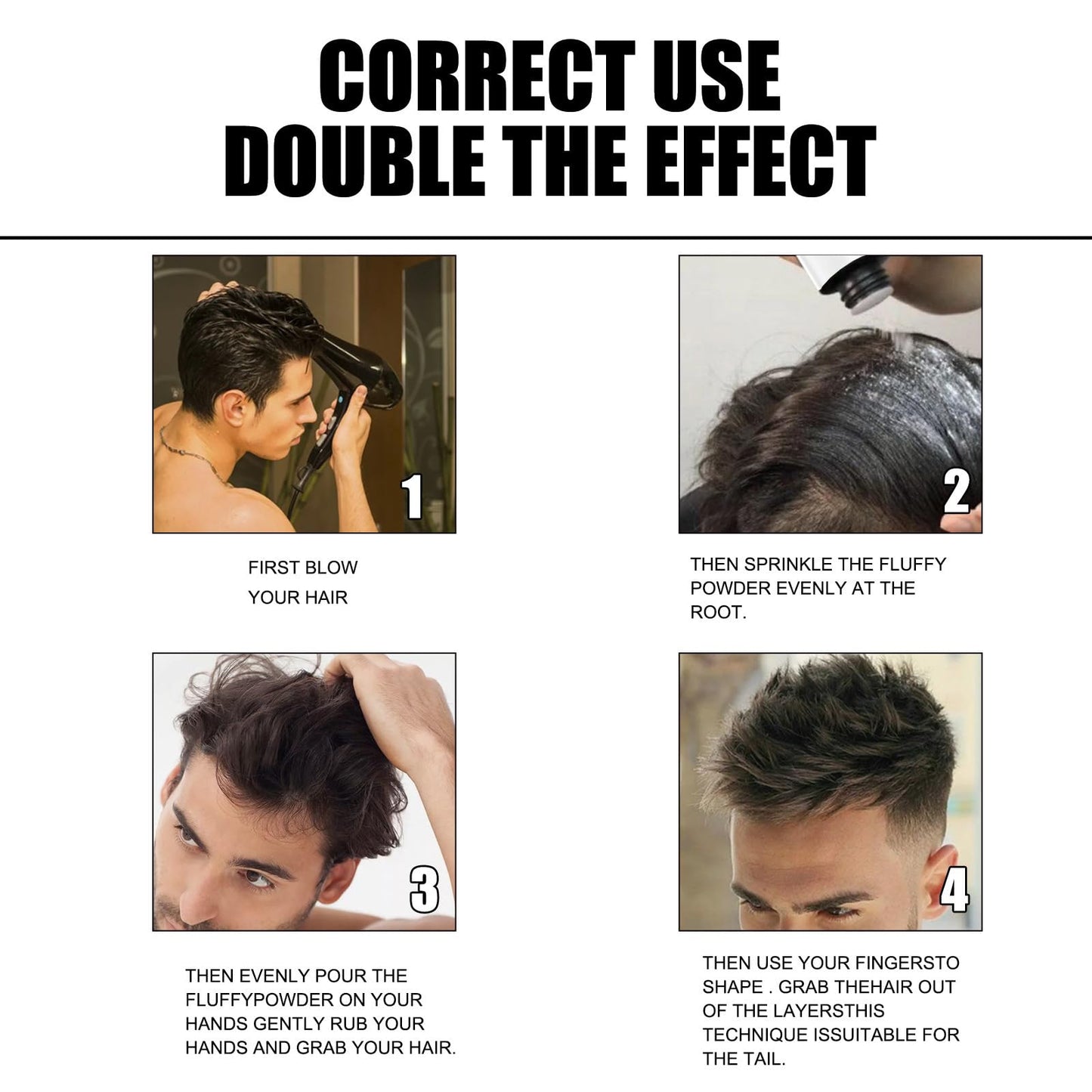 AuraAnge Volume Powder for Men, Texture Powder - Hair Styling Dust for Instant Texture & Volume, Leave-in Powdered Formula for Fluffy Hair - Men's Tress Dust Styling, 40g / 1.41oz