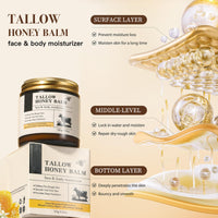 CTUBLIAUNX Beef Tallow Skin Care Balm - Body & Face Moisturizer with Manuka Honey and Grass-Fed Beef Tallow, Deep Hydration, Wrinkle Repair for Dry Sensitive Skin