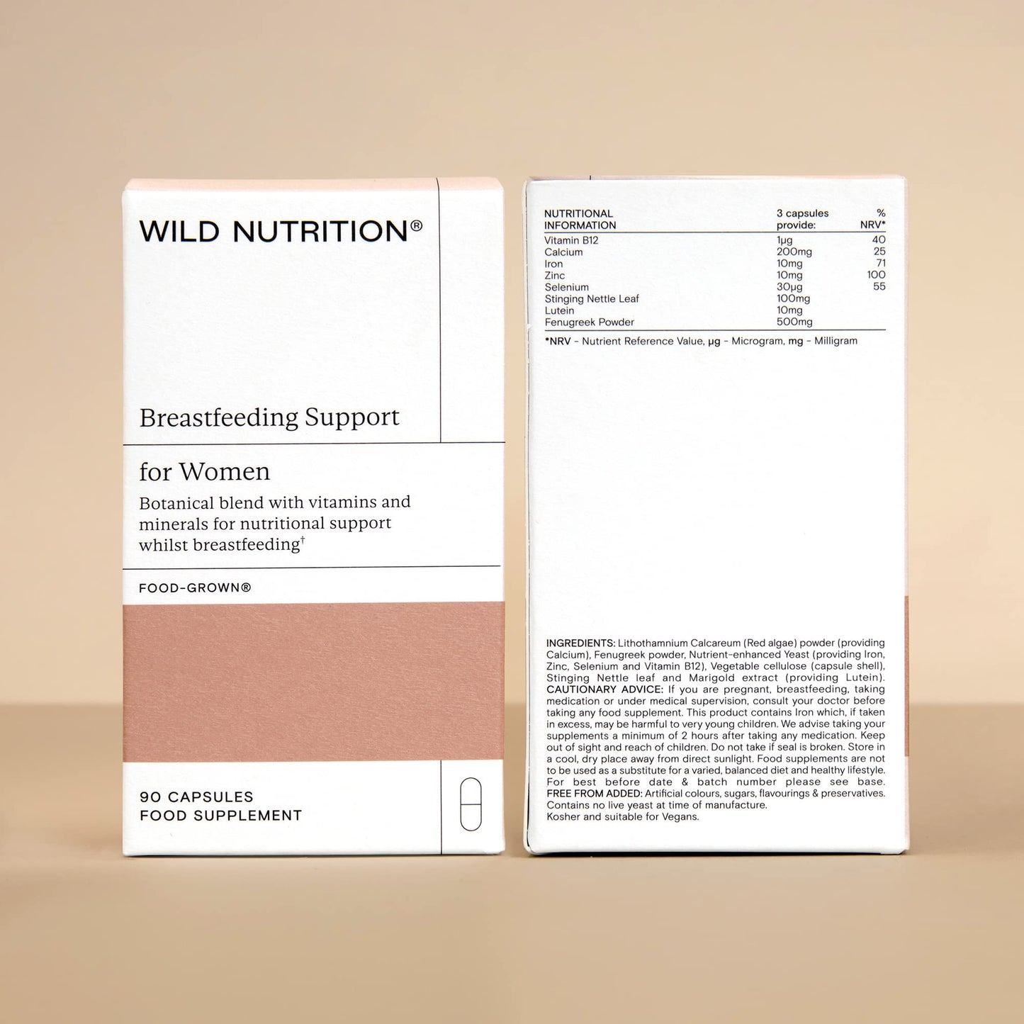 WILD NUTRITION Food-Grown® Breastfeeding Vitamins | Post Natal Vitamins for Energy & Immune Support | Vitamin B6, Zinc, Iron, and Selenium | Fenugreek & Stinging Nettle | 90 Capsules