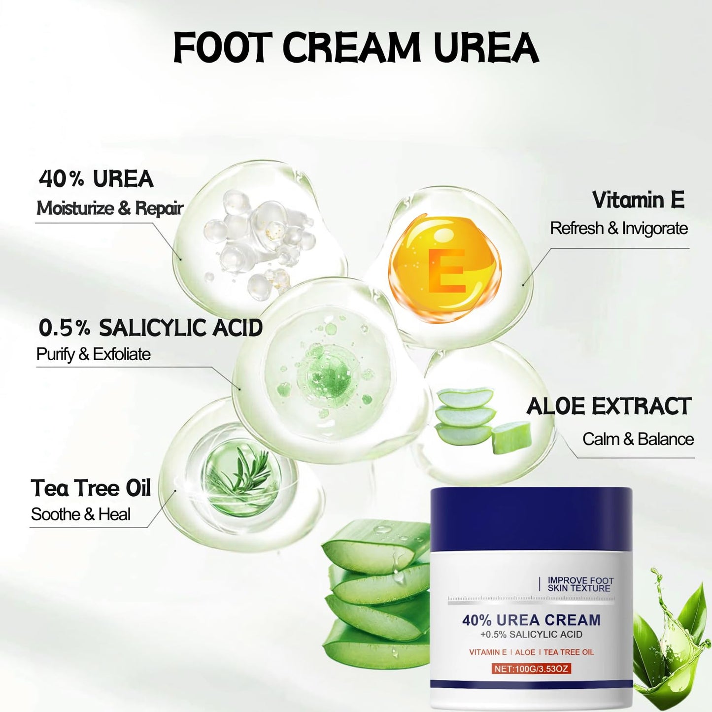 IZBEAUVO 40% Urea Foot Cream for cracked heels and Dry Skin – Cracked Heel Repair Cream & Intensive Foot Moisturiser – Targets Rough Skin Areas & Dry Feet Treatment - Suitable for all kinds of seasonal dryness