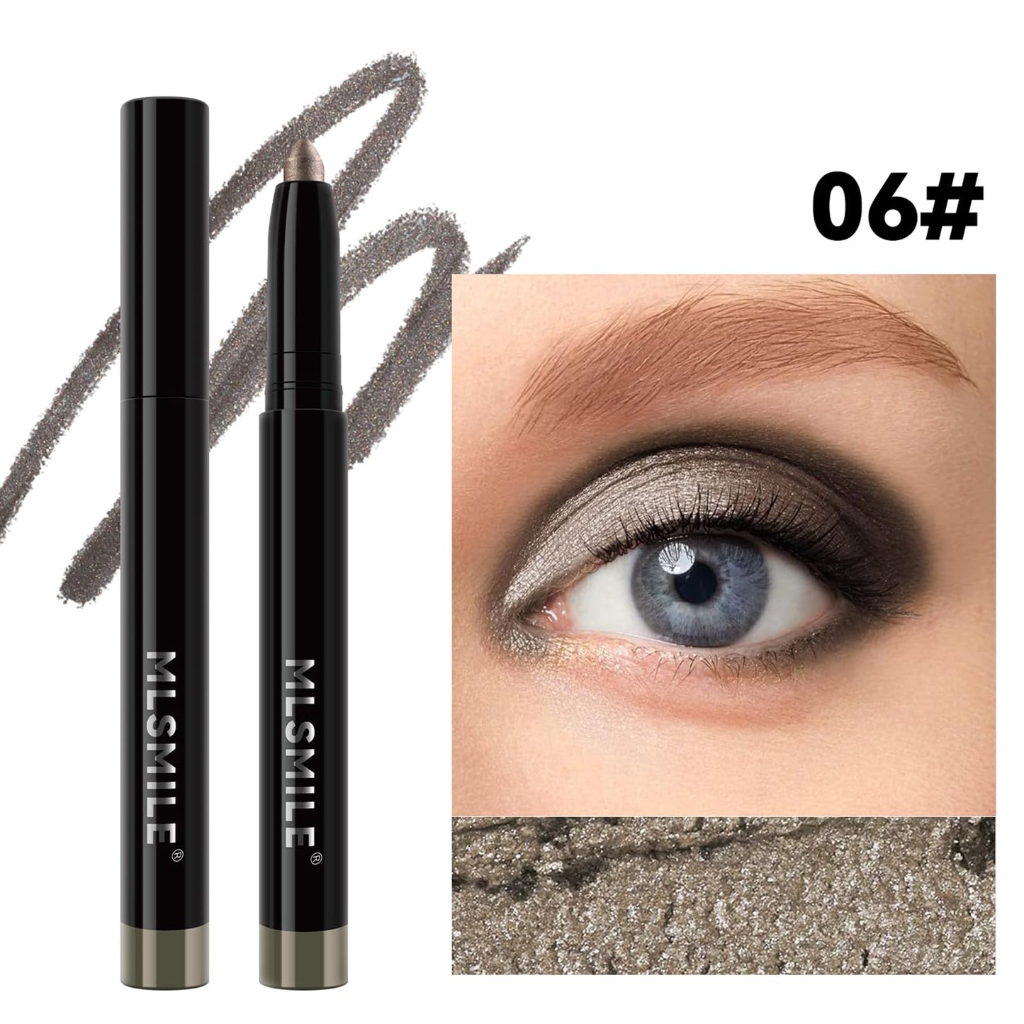 Erinde Shimmer Cream Eyeshadow, Eye Shadow Crayon, Highlighter Eye Liner, Metallic Eye Brightener Makeup, Intense Colour, Long Lasting, Subtle Glitter, 0.04 oz