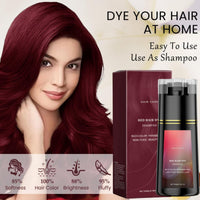 SingHao Polar Hair Dye Shampoo,3 in 1 Instant H/air D/ye Sha/mpoo,Ha/ir Care Instant Dy/e Sham/poo,Nova Hai/r D/ye Shampoo,Red Brown Ha/ir Dye,Permanent Gray H/air Coverage,Hai/r Color Sham/poo for Hair#Red