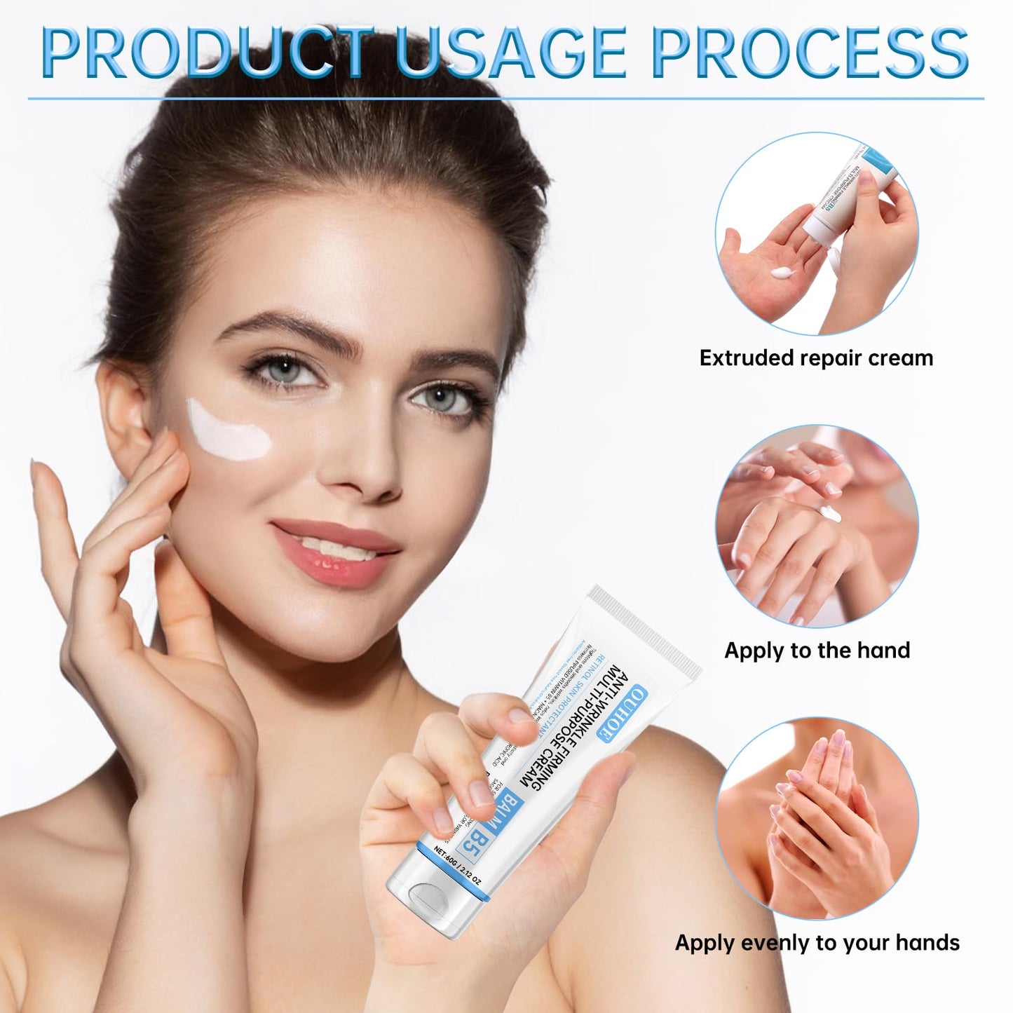 IKELY Repair Face Cream,Vitamin B5 Day Cream,Face Moisturizer For Women & Men,Skin Firming Butter,B5 Face Cream for Acne & Repair Damage Skin,Moisturiser,Firming,mproves Fine Lines & Reduces Dry Skin