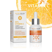 NORDBURY Nordbury Vitamin C Serum, Pure 20% Vitamin C with Vitamin E & Hyaluronic Acid for Face Day & Night, Brighten Skin Complexion Boost Collagen Production Fade Dark Spots Protects Skin from Radicals