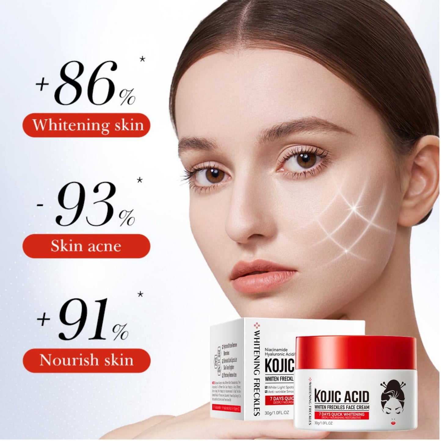 Kojic Acid Cream,Dark Spot Remover for Face,Skin Lightening Cream for Anti Aging,Dark Spot Correcting Glow Serum,Face Moisturizer for Women,Pigmentation Removal Cream,Freckle Removal Cream,Dark Spots