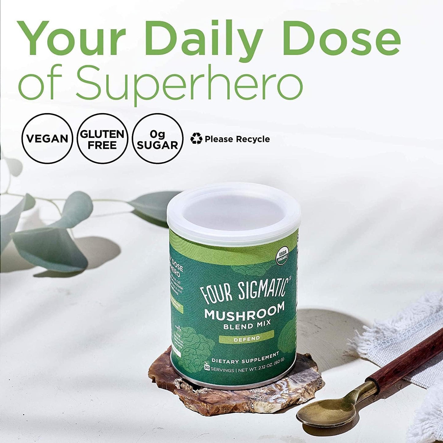 Generic Four Sigma Mushroom Blend Powder, Defend Mix, 60 grams