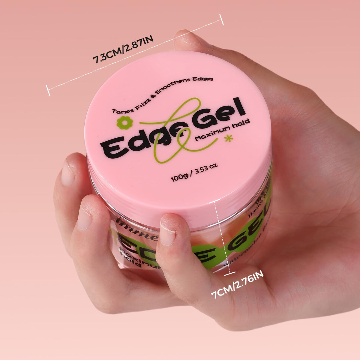 immetee Edge Control Gel with Brush, Hair Styling Gel Flyaway Hair Tamer for Afro Hair.(100g,3.52 oz) (Purple-Grapes)
