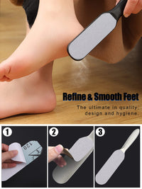 EBANKU 50 PCS Foot Files Reusable Stainless Steel Foot File Callus Remover Professional Abrasive Feet Rasp Foot Refill Pads Pedicure Sandpapers Replacement (Gray)