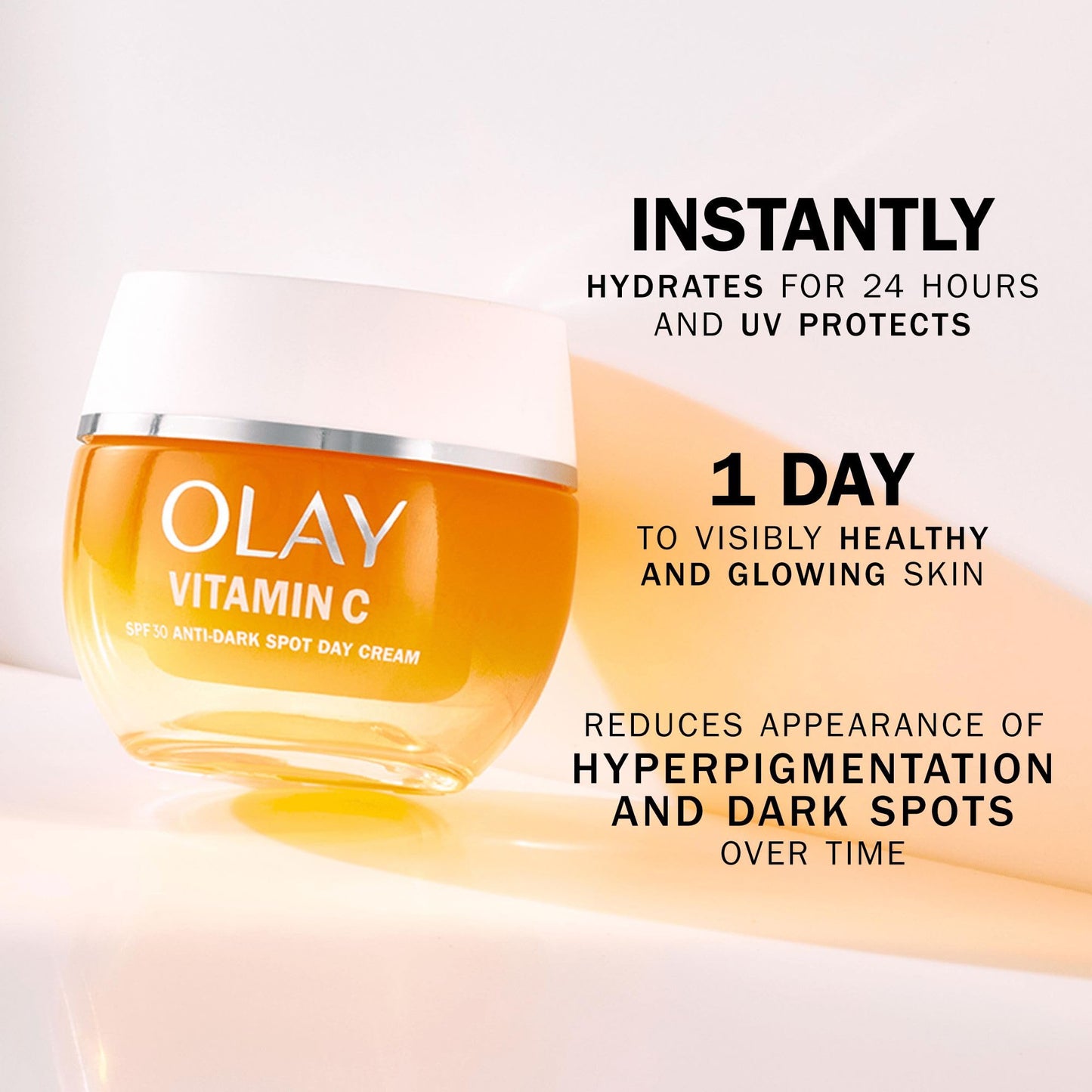 Olay Vitamin C Face Moisturiser Day Cream SPF 30 REFILL, Skincare with Niacinamide 99% Purity, Antioxidant Vitamin E. Brightening Skin Care: Anti-Dark Spot Action, Evens, Hydrates. Non-greasy, 50ml