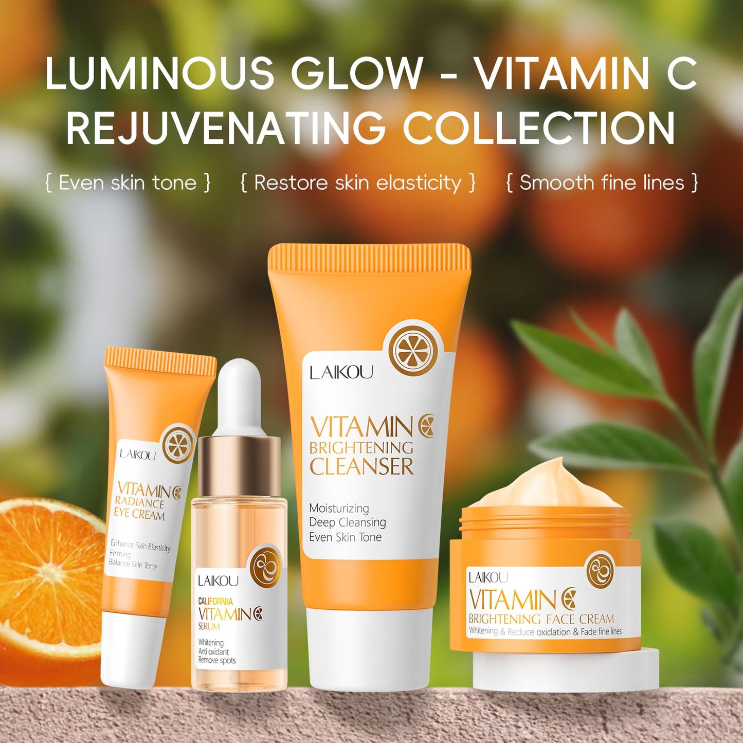 Vitamin C Skin Care Sets & Kits, Skin Care For Teenage Girls, Skin Care Set For Pamper Teenage Girls Gifts,Facial Kit,Skincare Set,Cleanser, Serum,Cream,Eye Cream