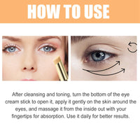 Vitamin C Eye Cream Stick,Brighten Vitamin C Eye Balm,Moisturised Glow Eye Care Stick,Anti Wrinkle Eye Cream Stick for Puffy Eyes,Cooling & Hydrating Eye Cream Moisturizer Stick,Eye Cream Anti Aging