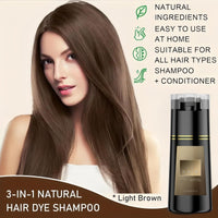 Hair Dye Shampoo,Instant Dye Shampoo,3 in 1 Shamp-oo for Color Treated Hai-r,Home Hair Dy-e,Brown H-air Dye,Light Brown Ha-ir Dye,Ha-ir Colour Sham-poo for Women,Colour Protect Shamp-oo,Mens D-ye