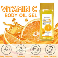 Cureluxe Vitamin C Essential Oils for Skin - Vitamin C Body Gel Oil - Brightening & Firiming Body Oil for Women - Deeply Nourishing Body Gel for Dry Skin - Body & Face Oil 200ml