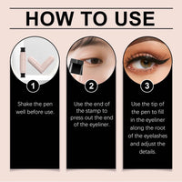 QinZiEn Eyeliner Stamp,Double-Tip Rotatable Winged Eyeliner Stamp,Waterproof Eyeliner,Non Smudge Eyeli/ner,Eyeli/ner Tool for Beginner,Eye Make-Up,Eyel/iner Stencil,Quick Dry Eye/liner Pen,Black Eye/liner