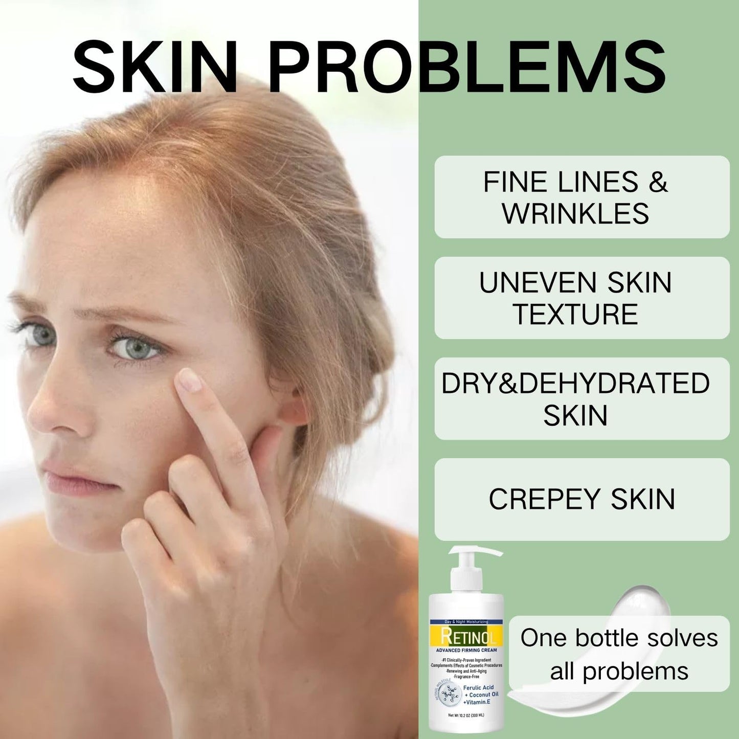 Cureluxe Retinol Firming Body Lotion,with Aloe Vera & Vitamin E,Gentle Moisturiser for Dry Skin, Anti-Aging Body Lotion for Crepey Skin, Coconut Oil Enriched Skin Care for Women & Men
