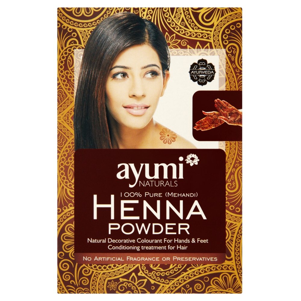 Ayumi Pure Henna 100% (Mendhi) | Natural Dark Red Hair Dye | Chemical-Free Colour | Dandruff Prevention | Hair Growth & Moisture Conditioning Powder | 100g