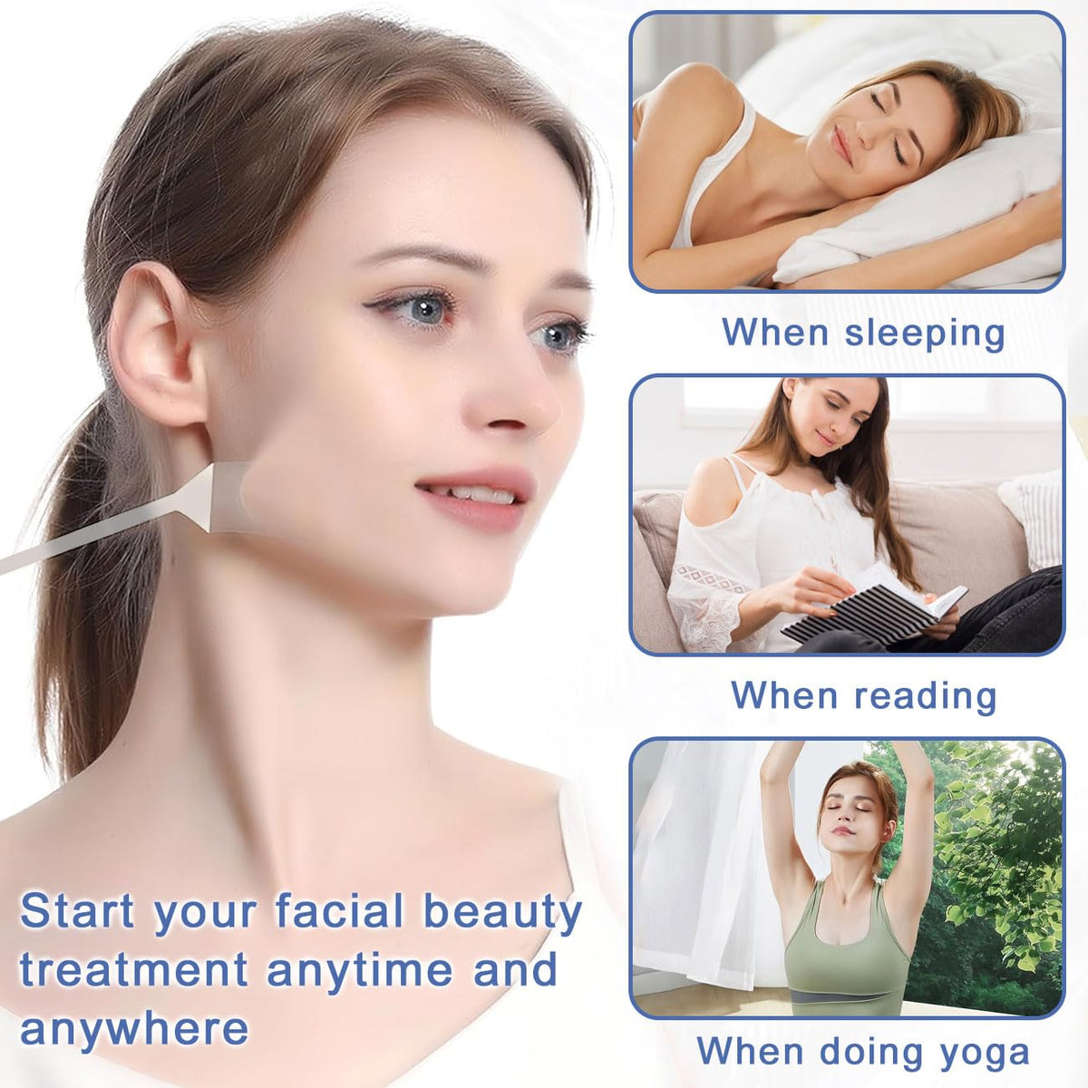 QianDanS 20 Pcs Facelift Tapes, V Face Sticker, Sagging Skin Firming Tapes, Invisible Face Lifting Patches for Tightening Sagging Skin Around Neck, Eyes & Jowl (Clear)