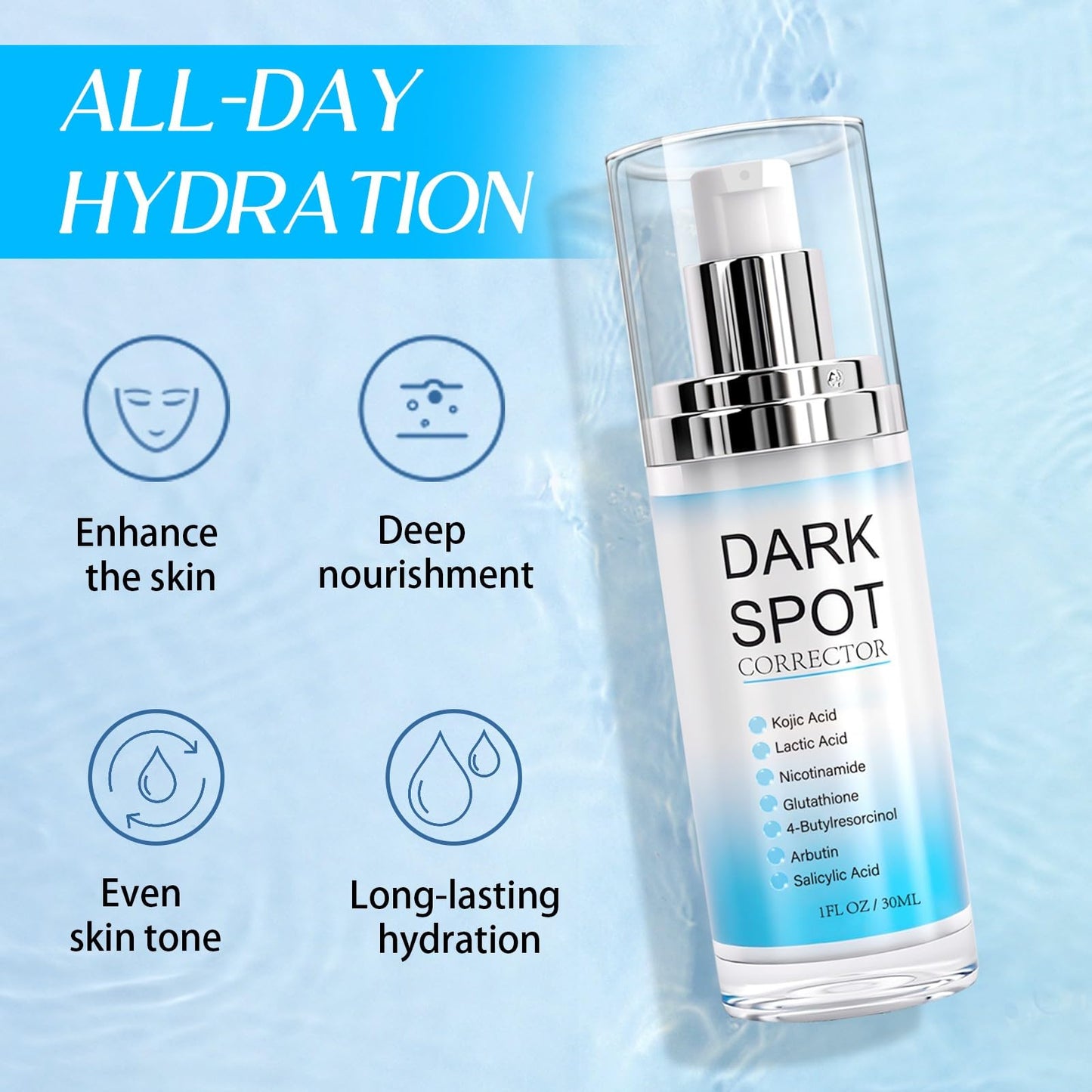 Dark Spot Remover for Face and Body, Enriching Skin Care for All Skin Tones, Dark Spot Corrector Freckle Remover, Spot Cream, Sunspots and Melasma with Alpha Arbutin,2% Niacinamide, 30ml