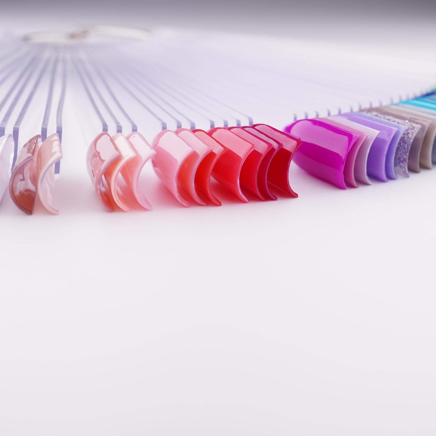 JND Professional 50pcs Nail Colour Display Swatch Sticks, Pop Sticks, Nail Art Palette Tip Display (Ring, Clear)