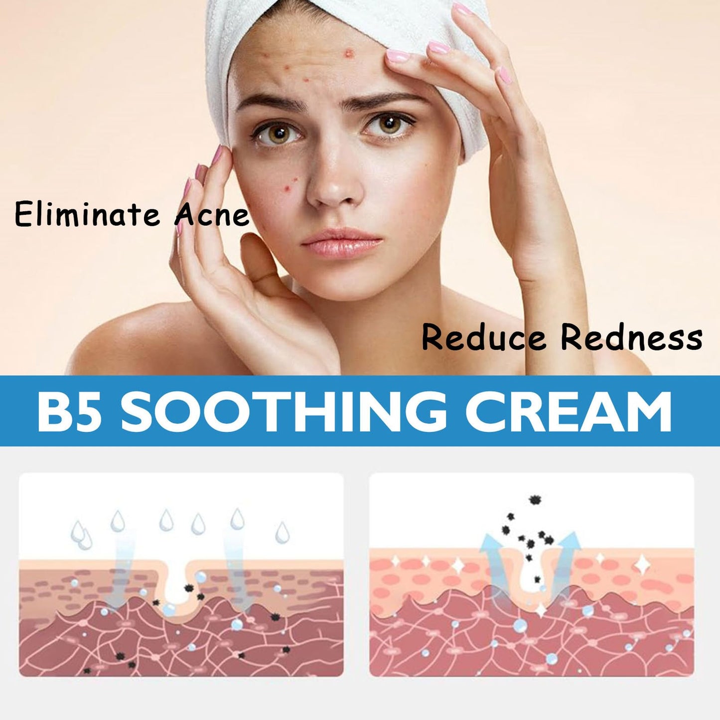 DMQ Repair Face Cream,Smoothing Day Cream,Anti Redness Moisturiser Cream,Firming Face Cream For Sensitive Skin,Face Moisturizer For Women & Men,Vitamin B5 Cream For Acne,Brightening & Repair Damage Skin
