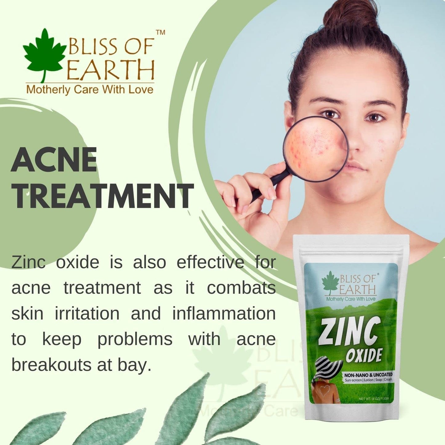 BLISS OF EARTH Bliss of Earth 113gm Zinc Oxide Powder Non Nano & Uncoated for Cosmetic & DIY Products Sunscream, Soap, Lotion