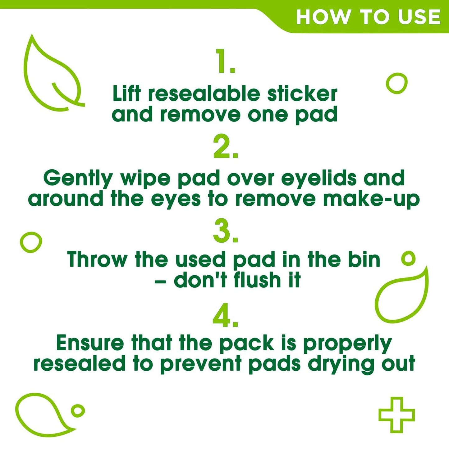 2 PACKS =60 Pads of Simple Kind to Eyes Eye Make-Up Remover Pads