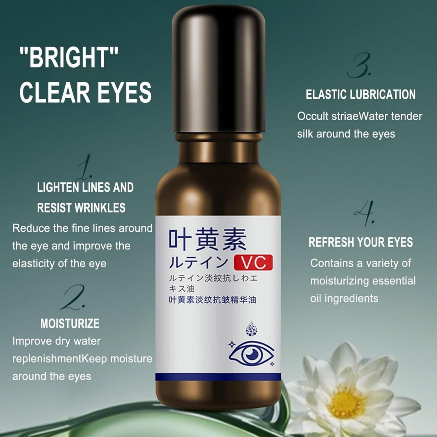 OuXing Lutein Eye Essence Oil,Vc Eye Wrinkle Essence Oil,Eye Serum,Lute-in Eye Wrinkle Es-sence Oi-l,Lutein Anti-Wri-nkle Eye Serum O-il,E-ye Roller for Dark Circles and Puffiness,Fading Anti-Wrink-le