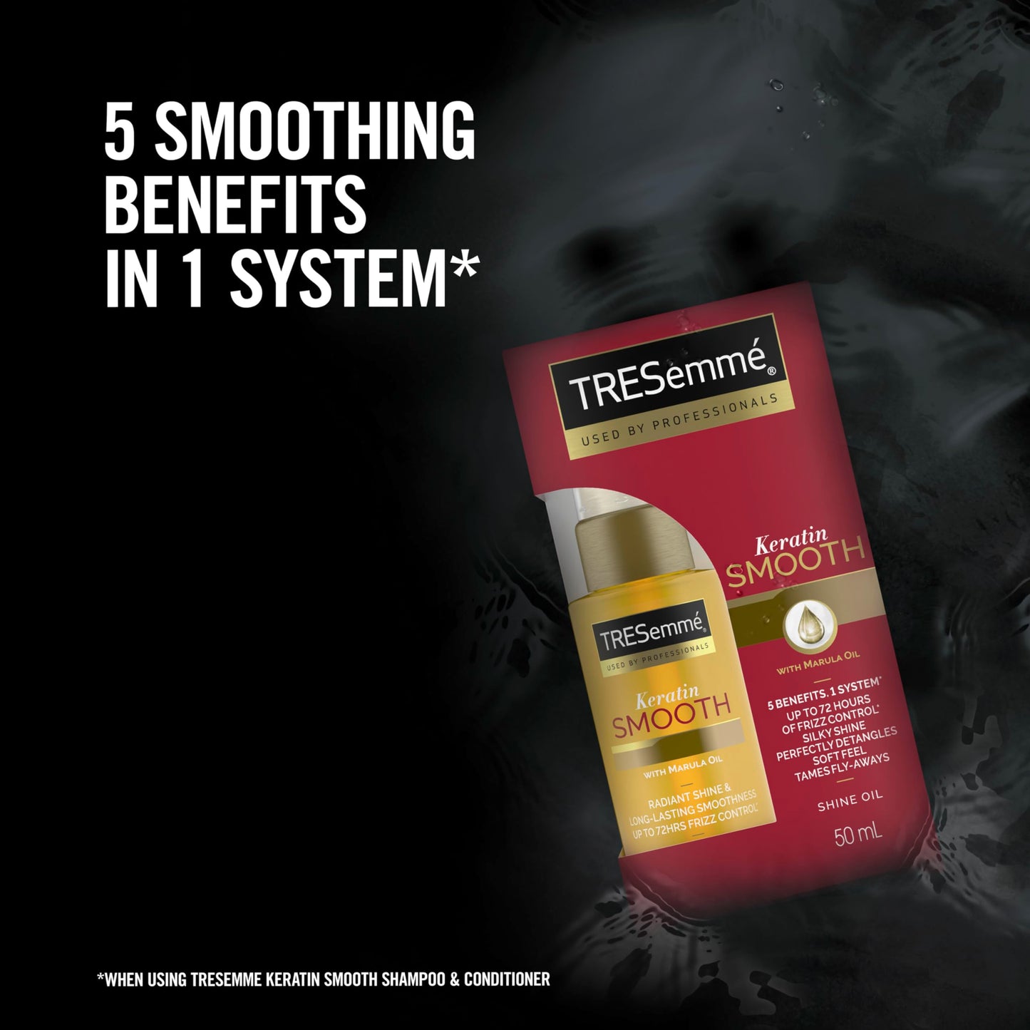 TRESemmé Pro Collection Keratin Smooth Shine Oil with keratin and marula oil for soft, shiny, frizz-free hair 50 ml