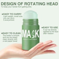 COWANIEE 2 Pcs Green Tea Deep Cleanse Mask,Green Mask Stick