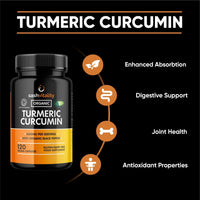 SASH Vitality Organic Turmeric Curcumin 600mg Serving with Organic Black Pepper | 120 Vegan Capsules | High Potency Antioxidant & Absorption | Certified Organic Supplement – UK Made Sash Vitality
