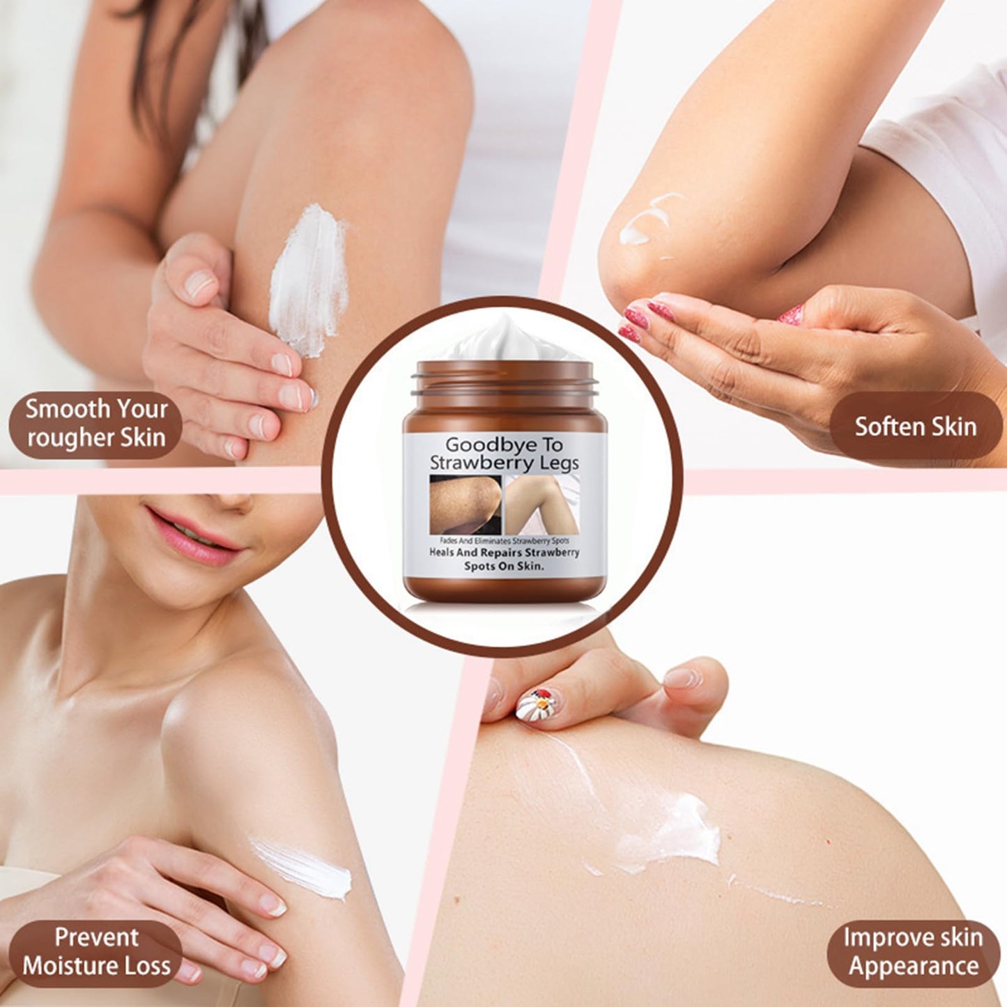Strawberry Legs Treatment with Purifying Exfoliating Gel,Keratosis Pilaris Cream,Skin Exfoliating Repair Cream,Strawberry Skin Treatment,Moisturizing Body Cream,Rough Bumpy Skin Body Lotion(2PCS)