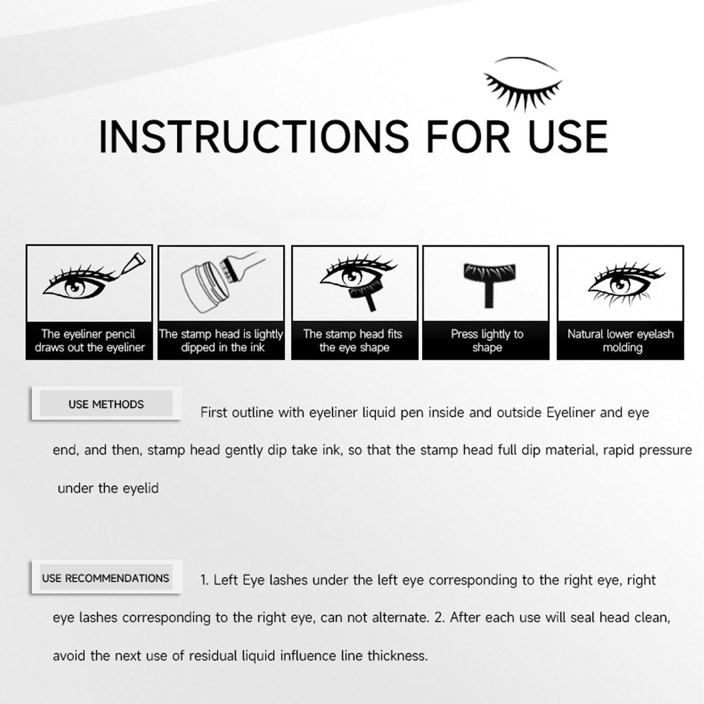 Lower Lash Stamp, 2 in 1 Bottom Lashes Stamp, Eyeliner Pen Lower Lash Stamp Set for Girls Women Quick Eye Makeup for Beginner Waterproof Sweat Proof Long Lasting (Black)