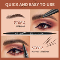 Shengqialun Eyebrow Pencil Light Brown, Microblading Eyebrow Pen Waterproof And Long-Lasting, Brow Pencil With Micro-4 Fork Tip, Precise Microblade Eyebrow Pen Duel-Ended 2 In 1 Naturally