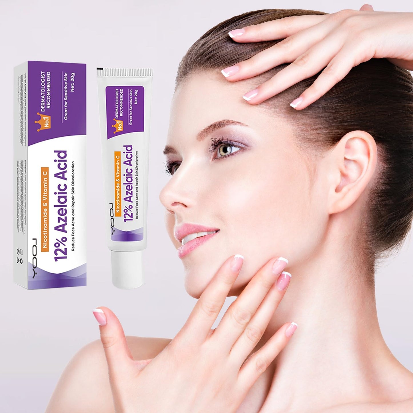 Azelaic Acid Cream, Azelaic Acid Face Serum Cream, Brightening Face Skin Care Treatment for All Skin Types, Repair Dark Spots for Fresher and Smoother Skin, (20g)