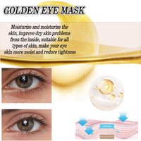 GUOUURR 24K Gold Collagen Eye Patches for Puffy Eyes & Dark Circles Treatment - 30 pairs Hydrating Anti-Aging Skincare Masks, Revitalizing Brightening Under Eye Care