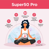 healthspan Healthspan Super50 Probiotic | Gut Health | with Vitamin D3 | 50 Billion Live Probiotic Cultures | Vitamin B6 | Calcium | Vegetarian (60 Capsules)