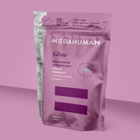 MEDAHUMAN Glow Mushroom & Adaptogen Superblend Powder, with Tremella Mushroom, Vitamin E, Biotin and Aloe Vera, to Promote Glowy Skin & Boost Collagen, Raspberry Flavour 1 x 150g