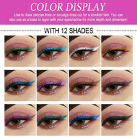 OunTechGlory 12 Rainbow Colored Eyeliner Pencil Set - Matte, Long-lasting & Waterproof Liners for Christmas and Masquerade Makeup - Smudge-proof Eye Liners
