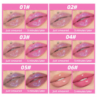 Allbestaye Color Changing Lip Oil, Warm Temperature Color Changing Moisturizing Lip Gloss Lip Oil Moisturizing Lip Oil, Rich Gloss Long Lasting Moisture, Big Brush Color Changing Lip Oil