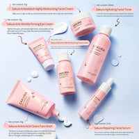 TBeautfave Skincare Set for Teenagers Girls, Cherry Blossom Skin Care Sets & Kits, Pamper Sets for Women Gifts, Girls Skincare Sets, Facial Kit, Cleanser&Toner&Serum&Lotion&Eye Cream&Moisturiser, 6PCS