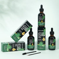 Jamaican Black Castor Oil 100% Pure for Hair Growth, Black Castor Essential Oil for Stronger Healthier Hair for Body & Face Eyebrows Growth, Skin Moisturizer & Massager Nail Care